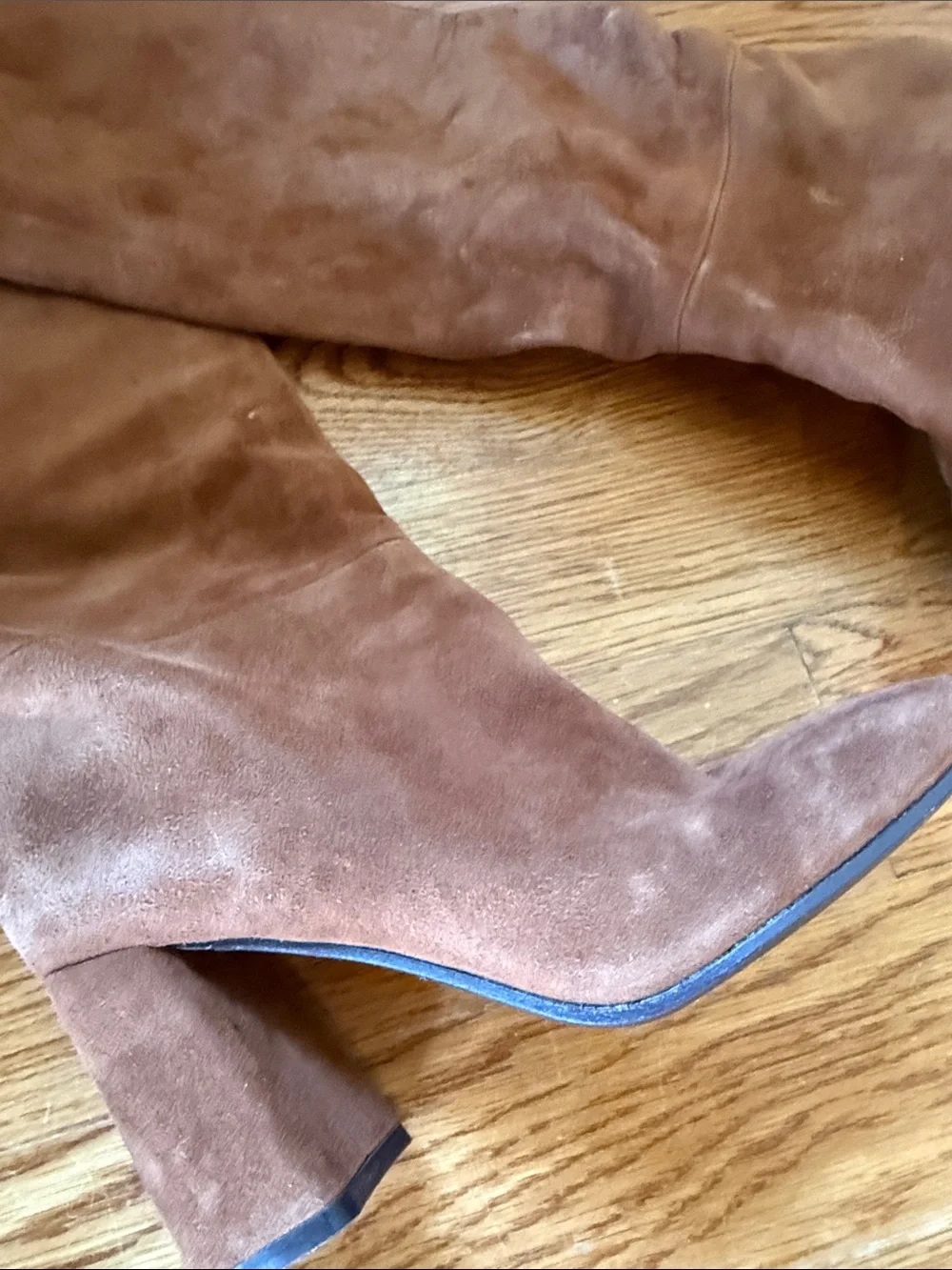 Alice + Olivia Chestnut Suede Over-the-Knee Block Heel Boots